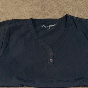 Easy Stretch Black V-Neck scrub top